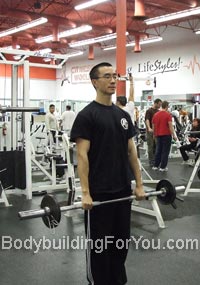 reverse barbell curl