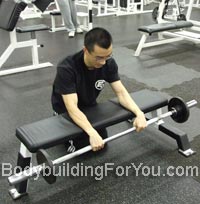 reverse barbell wrist curl exercise