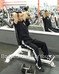 heavy dumbbell triceps extension